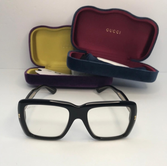 - New 💯 Original Gucci Transparent Square Unisex Sunglasses GG0366S 001 - Picture 4 of 13